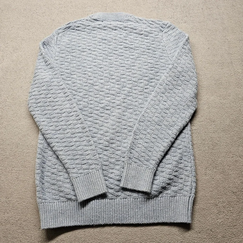 NWT Banana Republic Men Textured Crewneck Sweater Light Blue Cotton Blend Size S